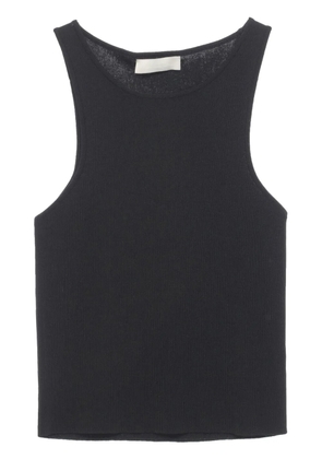 Amomento fine-ribbed crew-neck tank top - Black