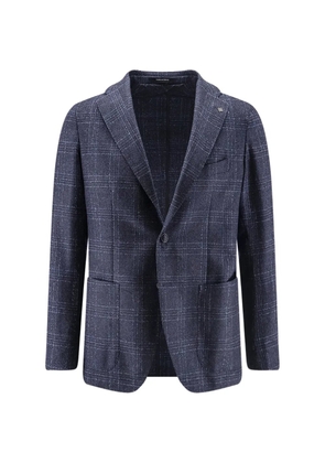 Tagliatore check-pattern single-breasted blazer - Blue