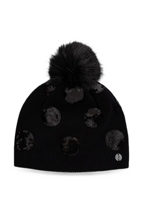 Joseph Ribkoff sequin-embellished pom-pom beanie hat - Black