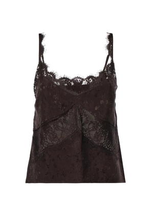 PINKO lace-trim jacquard top - Black