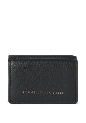 Brunello Cucinelli grained calfskin tri-fold wallet - Black