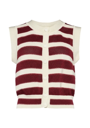 ERES Divergent striped button-front top - Red