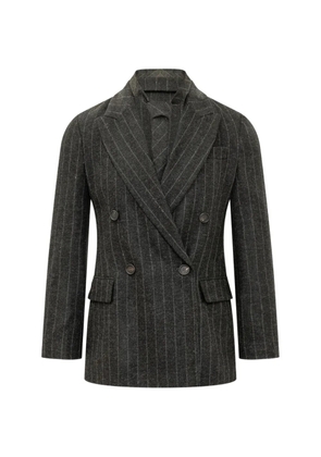 Brunello Cucinelli pinstripe double-breasted jacket - Grey