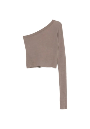 Rick Owens one-shoulder asymmetric-neck top - Neutrals