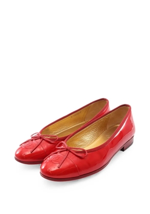 CHANEL Pre-Owned 1986-1988 CC-detail ballet flats - Red