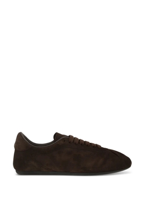 Dolce & Gabbana soft ballet sneakers in split calfskin - Brown