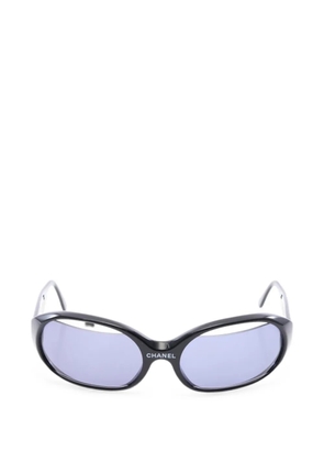 CHANEL Pre-Owned 1986-1988 logo cutout sunglasses - Black