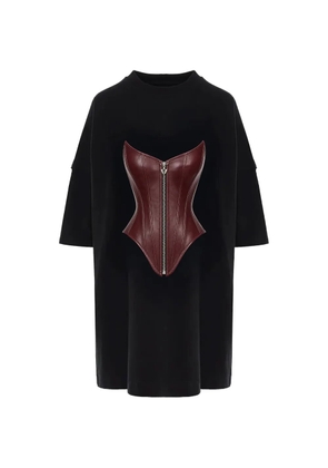 HAMZA corset-detail T-shirt dress - Black