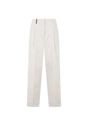 Peserico pleated-design turn-up trousers - White
