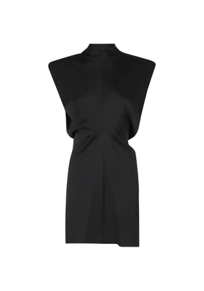 Federica Tosi padded-shoulder sleeveless mini dress - Black