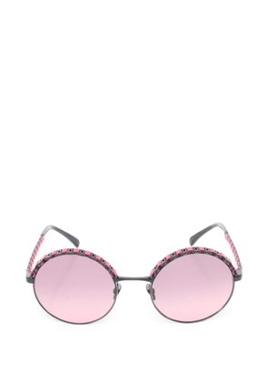 CHANEL Pre-Owned 1986-1988 round sunglasses - Black