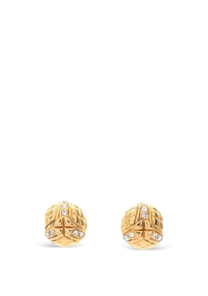 CHANEL Pre-Owned 1986-1988 matelassé round clip-on earrings - Gold