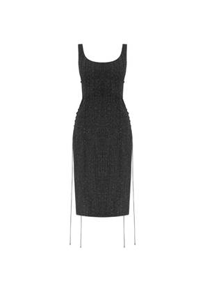 Alexander McQueen lace-up scoop-neck midi dress - Grey