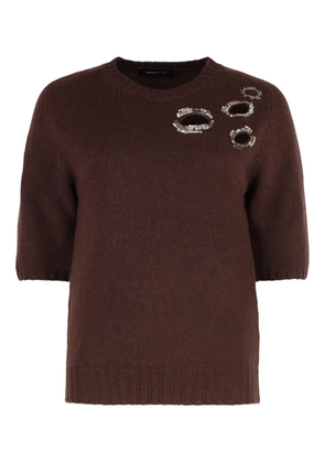 Fabiana Filippi stone-embellished cut-out sweater - Brown