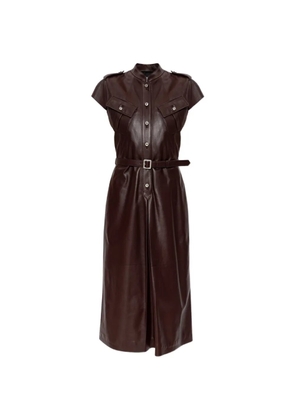Alexander McQueen leather midi dress - Brown