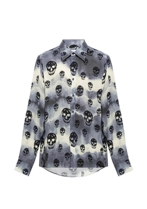 Alexander McQueen skull-motif tie-dye shirt - Grey
