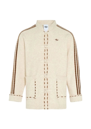 adidas frog-fastening knit jacket - Neutrals