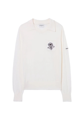 Claudie Pierlot Embroidered flower knit jumper - White