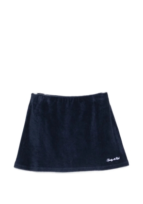 Sporty & Rich terry-cloth logo-embroidered mini skirt - Blue
