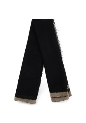 MIRROR IN THE SKY raw-edge scarf - Black