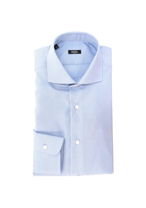 Barba micro-pattern long-sleeve shirt - Blue