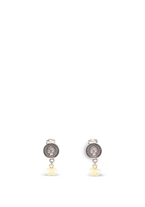 CHANEL Pre-Owned 1996 Coco Mark medallion earrings - Silver