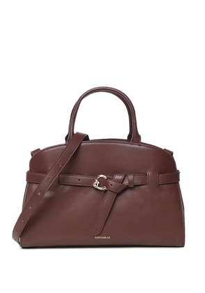Coccinelle medium buckle-detail leather tote bag - Brown
