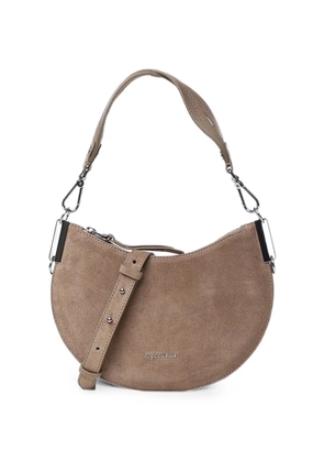 Coccinelle small suede crescent tote bag - Neutrals