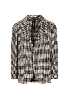 Tagliatore houndstooth-pattern single-breasted blazer - Brown