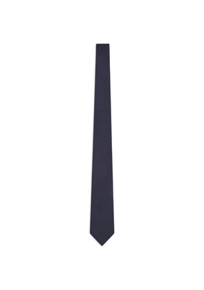 Giorgio Armani jacquard-knit silk tie - Blue