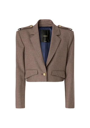 PINKO houndstooth cropped jacket - Brown