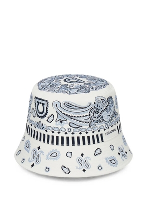 Ferragamo Arabesque-print cloche - White