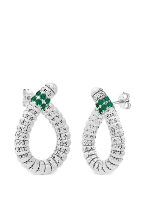 Officina Bernardi Enigma S emerald drop earrings - Silver