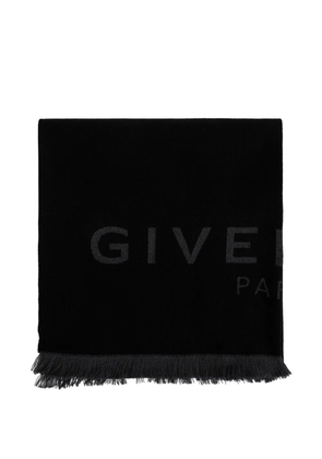 Givenchy logo-print frayed scarf - Black