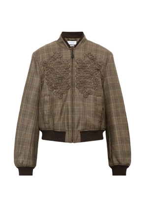 Alexander McQueen check wool bomber jacket - Brown