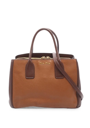 Miu Miu Pre-Owned 2010s Madras Bicolore tote bag - Brown