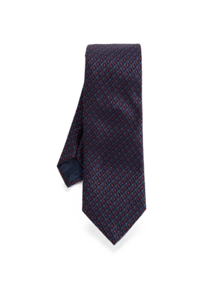Ferragamo geometric-pattern silk tie - Blue