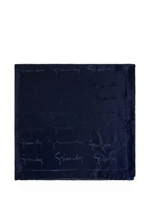 Givenchy logo-print silk scarf - Blue
