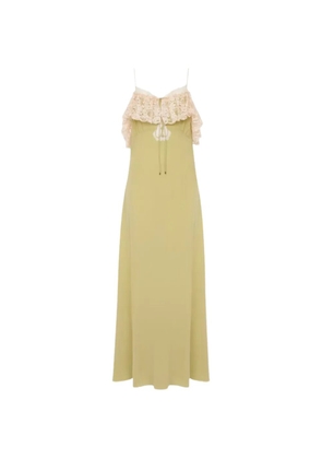 Chloé lace-trim silk maxi dress - Green