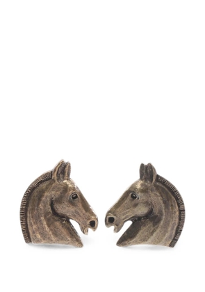 Hermès Pre-Owned 2000s horse-motif clip-on earrings - Gold