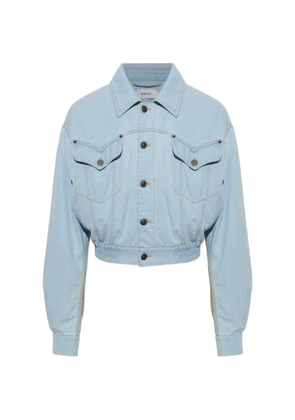 Versace elasticated-waist denim jacket - Blue