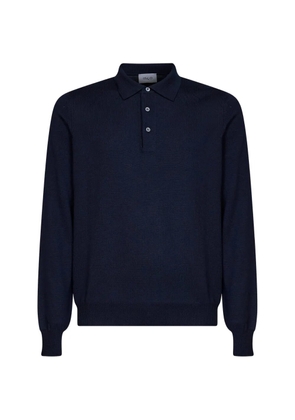 D4.0 long-sleeve knitted polo shirt - Blue