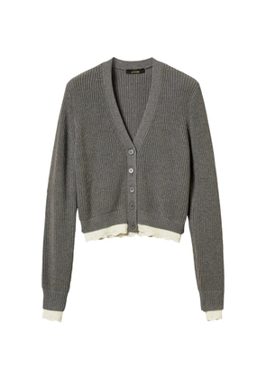 TWINSET scalloped-edge ribbed cardigan - Grey