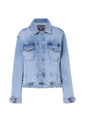 Iceberg faded frayed-hem jacket - Blue