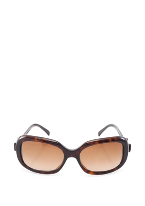 CHANEL Pre-Owned 1986-1988 Coco Mark rectangle-frame sunglasses - Brown