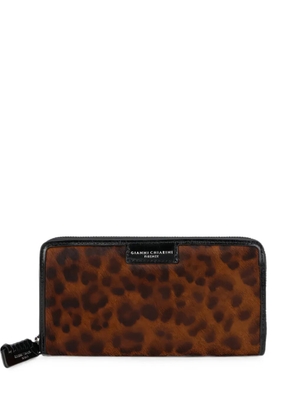 GIANNI CHIARINI leopard-print zip-around wallet - Brown