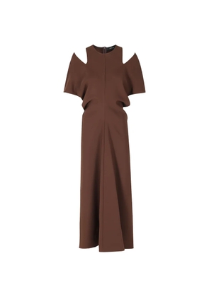 Federica Tosi cold-shoulder flared midi dress - Brown