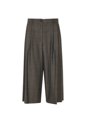 Seventy Prince of Wales check pleated shorts - Brown