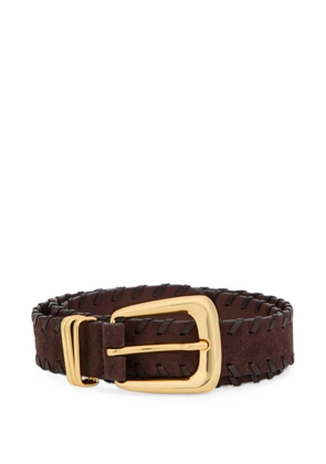 Veronica Beard Arch whipstitch-trim belt - Brown