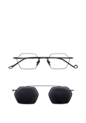 Eyepetizer Copper + Clip-On geometric-frame glasses - Black
